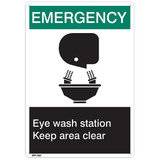 ANSI Z535 Rigid Plastic "Emergency Eye Wash…" Sign, 1/Each