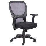 Interion Mesh Office Chair With 25""H High Back & Adjustable Arms Fabric Black