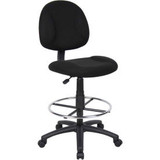 Interion Drafting Stool - Fabric - Black