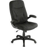 Interion Executive Office Chair With High Back & Fixed Arms Fabric Black