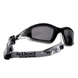 Tracker Series Safety Glasses, Smoke Lens, Smoke, Black/Gray Frame, Foam, Rubber