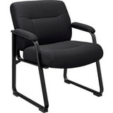 Interion Big and Tall Waiting Room Chair - Fabric - High Back - Black