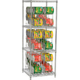 Nexel CR2424C Can Rack System 3 Tier Chrome 24""W X 24""D x 66""H