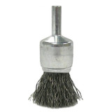 Crimped Wire Solid End Brush, Steel, 3/4 in dia x 0.006 in Wire, 22000 RPM