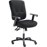 Interion Big & Tall Manager Chair With High Back & Adjustable Arms Fabric Black