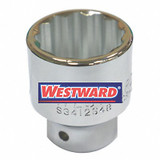 Westward Socket, Steel, Chrome, 25 mm  45J212