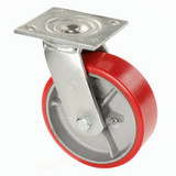 Global Industrial Heavy Duty Swivel Plate Caster 8"" Polyurethane Wheel 1200 Lb.