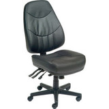 Interion Multifunction Chair With High Back Leather Black