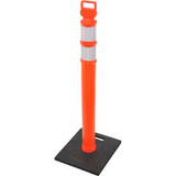 Global Industrial Portable Reflective Delineator Post with Square Base 49""H Ora