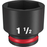Milwaukee Tool Standard Impact Socket,Steel,1 1/2" 49-66-6218