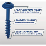Kreg Blue-Kote #8 x 2 In. Square Coarse Thread Maxi-Loc Head Pocket-Hole Screw (50 Ct.)