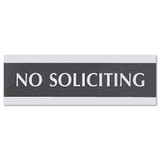 Headline® Sign SIGN,NO SOLICTNG 3X9,BKSV 4758