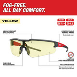 Milwaukee Tool Safety Glasses, Yellow, Anti-Fog, Black 48-73-2103