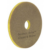 Scotch-Brite Scrubbing Pad,18 in Dia,Brown/Yellow,PK5 09543