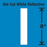 Stranco Die-Cut Reflective Letter Label, I DWR-SINGLE-8-I