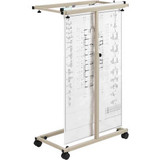 Interion Expandable Mobile Rack with 12""-24"" Hanging Clamps 16""W White