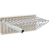 Interion Blueprint Wall Mount Storage Rack w/ 12 Hangers & 12""-24"" Hanging Cla