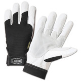 Heavy Duty Goatskin Gloves, 2X-Large, White; Black, Elastic, Kevlar