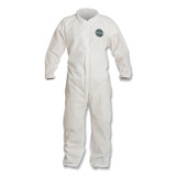 Proshield 10 Coverall, Collar, Elastic Wrists and Ankles, Zipper Front, Storm Flap, White, 2X-Large