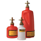 Nonmetallic Dispensing Can, 8 oz, Polyethylene, Red, Brass Valve