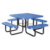 Sim Supply Picnic Table,80" W x80" D,Blue  4HUR1