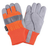 Condor Leather Palm Gloves,Hi-Vis Orange,M,PR  4NHF5