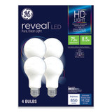 GE Reveal Hd+ Led A19 Light Bulb, 8.5 W, 4/pack 93127795