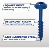 Kreg Blue-Kote #7 x 1-1/4 In. Square Coarse Thread Maxi-Loc Head Pocket-Hole Screw (100 Ct.)