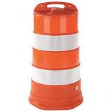 Sim Supply Traffic Barrel,White/Orange,HDPE  03-780-6EG