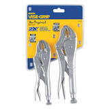 Irwin Locking Plier Sets,Plain Grip,2 Pcs 1771879