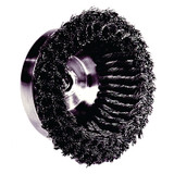 Heavy-Duty Knot Wire Cup Brush, 6 in Dia., 5/8-11 UNC Arbor, 1 3/8 x .023 Wire