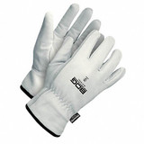 Bdg Leather Gloves,Shirred Slip-On Cuff,M  20-9-1610-M