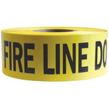 Presco Barricade Tape, 2.5 mil, "Fire Line Do Not Cross", Yellow, 8/Case