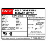 Dayton Motor,1/3 HP,1725 rpm,48,115V 6K778
