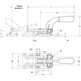 De-Sta-Co Latch Clamp,U-Bolt,4000 Lbs,4.19 In 375