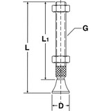 De-Sta-Co Swivel Foot Spindle,M10x1.50,0.66,3 L 468206-M