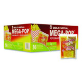 Gold Medal Mega Pop Popcorn, Butter, 8 Oz Bag, 36 Bags/carton GOM2836