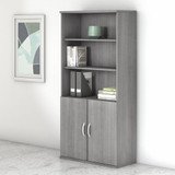 Bush Business Furniture Studio C 5 Shelf Bookcase with Doors in Platinum Gray STC015PG