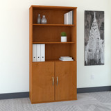 Bush Business Furniture Series C 36W 5 Shelf Bookcase with Doors in Natural Cherry SRC103NC