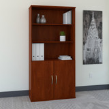 Bush Business Furniture Series C 36W 5 Shelf Bookcase with Doors in Hansen Cherry SRC103HC