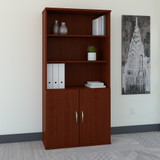 Bush Business Furniture Series C 36W 5 Shelf Bookcase with Doors in Mahogany SRC103MA