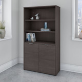 Bush Business Furniture Jamestown 5 Shelf Bookcase with Doors in Storm Gray JTB136SG