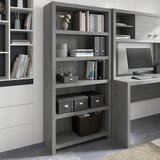 Office by kathy ireland® Echo 5 Shelf Bookcase in Modern Gray KI60404-03