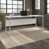 Bush Business Furniture Hybrid 72W x 24D Computer Table Desk with Metal Legs in White HYD272WH