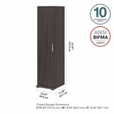 Bush Business Furniture Universal Narrow Linen Tower with Door and Shelves LNS116SG-Z B-LNS116SG-Z