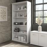 Bush Business Furniture Hybrid Tall 5 Shelf Bookcase in White HYB136WH-Z