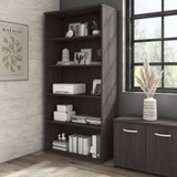 Bush Business Furniture Hybrid Tall 5 Shelf Bookcase in Storm Gray HYB136SG-Z