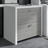 Office by kathy ireland® Echo 2 Drawer Lateral File Cabinet in Pure White and Modern Gray KI60502-03