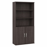 Bush Business Furniture Hybrid Tall 5 Shelf Bookcase with Doors HYB024SG