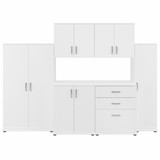 Bush Business Furniture Universal 6 Piece Modular Garage Storage Set with Floor and Wall Cabinets GAS002WH